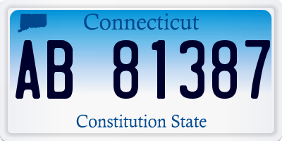 CT license plate AB81387
