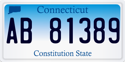 CT license plate AB81389