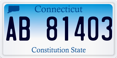 CT license plate AB81403