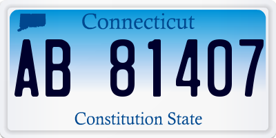 CT license plate AB81407