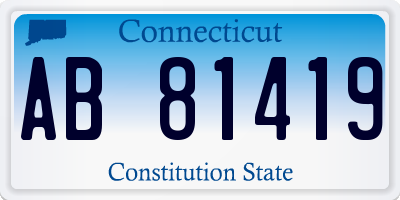 CT license plate AB81419