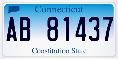 CT license plate AB81437