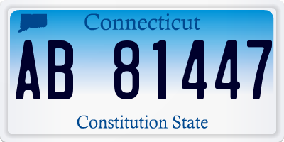 CT license plate AB81447