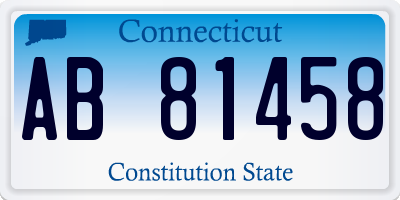CT license plate AB81458