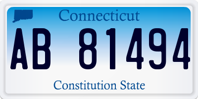 CT license plate AB81494