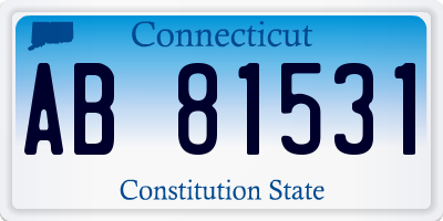 CT license plate AB81531
