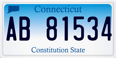 CT license plate AB81534