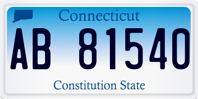 CT license plate AB81540