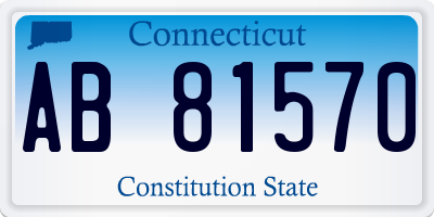 CT license plate AB81570