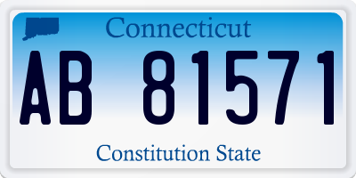 CT license plate AB81571