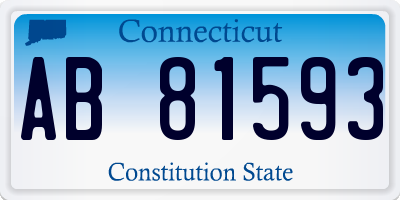 CT license plate AB81593