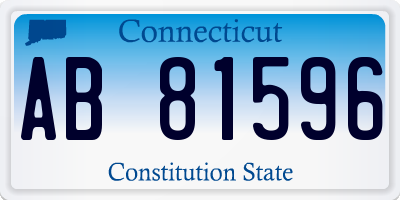 CT license plate AB81596