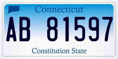 CT license plate AB81597