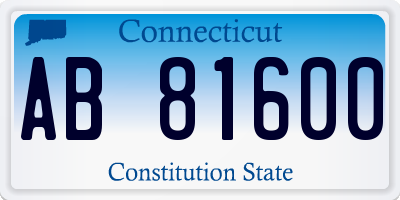 CT license plate AB81600