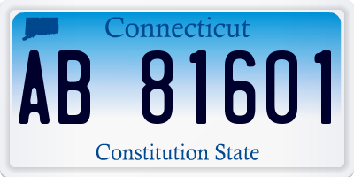 CT license plate AB81601