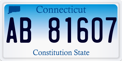 CT license plate AB81607