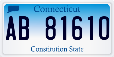 CT license plate AB81610