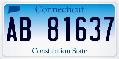 CT license plate AB81637