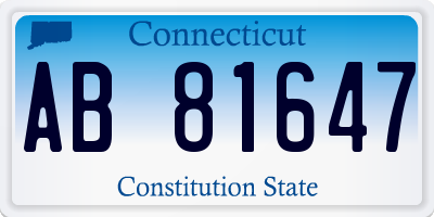 CT license plate AB81647