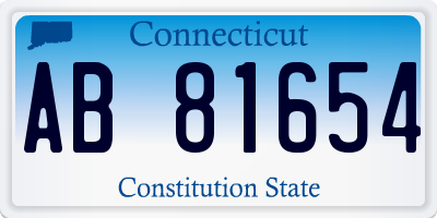 CT license plate AB81654