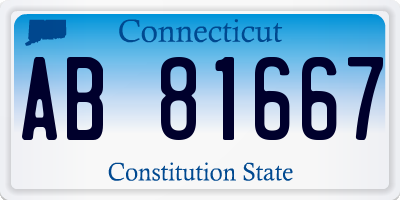 CT license plate AB81667