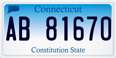 CT license plate AB81670