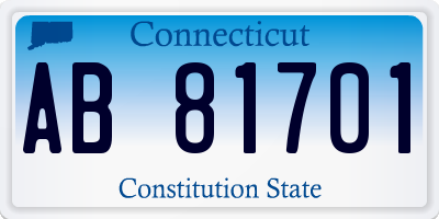 CT license plate AB81701