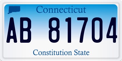 CT license plate AB81704