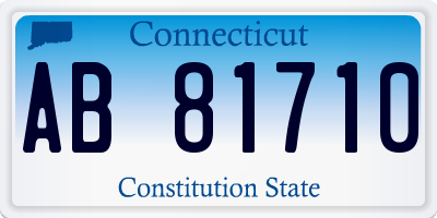 CT license plate AB81710