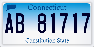 CT license plate AB81717