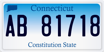CT license plate AB81718