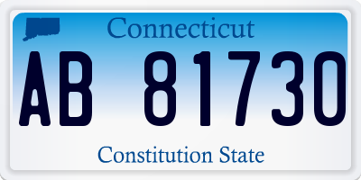CT license plate AB81730