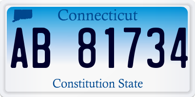 CT license plate AB81734