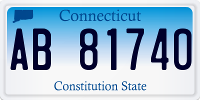 CT license plate AB81740