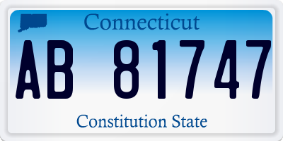 CT license plate AB81747