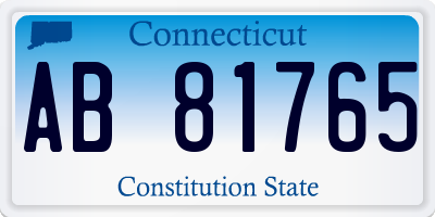 CT license plate AB81765