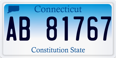 CT license plate AB81767
