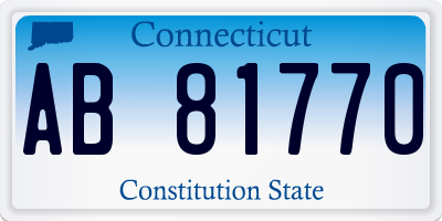CT license plate AB81770