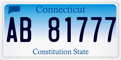 CT license plate AB81777