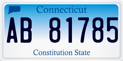 CT license plate AB81785