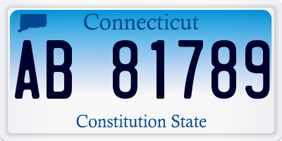 CT license plate AB81789