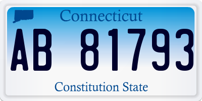 CT license plate AB81793
