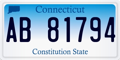 CT license plate AB81794