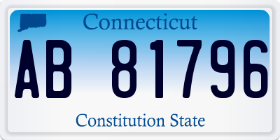 CT license plate AB81796