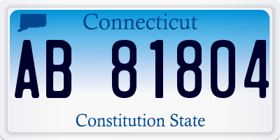CT license plate AB81804