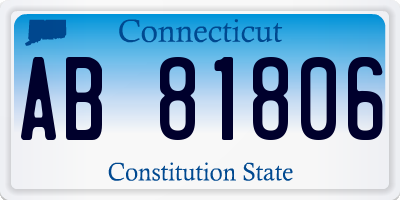 CT license plate AB81806