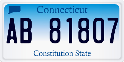 CT license plate AB81807