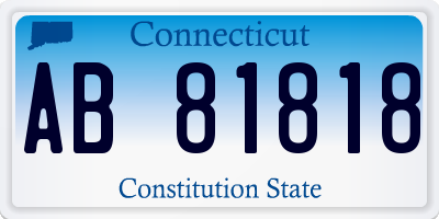 CT license plate AB81818