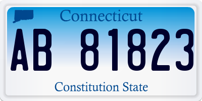 CT license plate AB81823