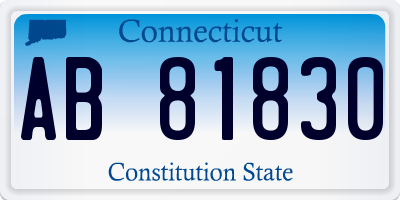 CT license plate AB81830
